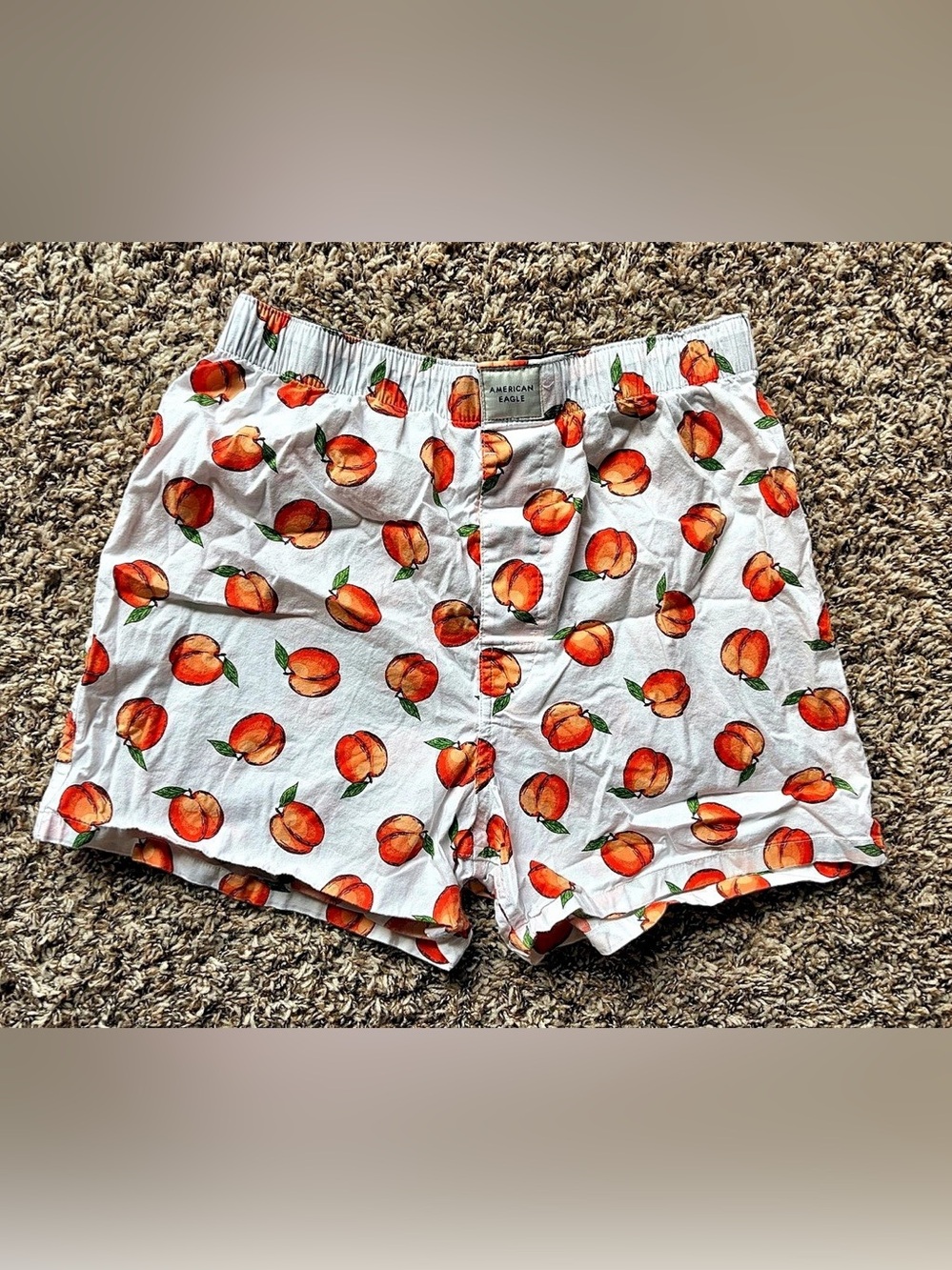 American Eagle Peach Print Boxer Shorts Men's Size Small